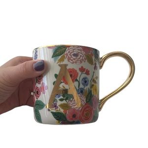 Anthropologie A Initial Monogram Mug Garden Party